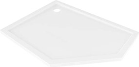 Mexen Flow pentagonale douchebak slim links 100 x 80 cm, wit glans - 46P108010L