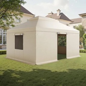 VEVOR Winterhoes, geschikt voor 3,66 x 4,87 m paviljoenen met dubbel dak, vervangende hoes met zijwanden en gaasramen, opslagbeschermhoezen, paviljoenen niet inbegrepen