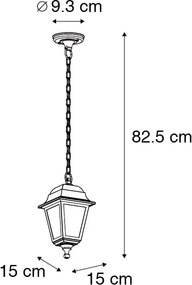 Klassieke buiten hanglamp zwart IP44 - Capital