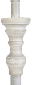 Landelijke vloerlamp grijs met witte plissé kap - Classico Retro E27 rond Binnenverlichting Lamp