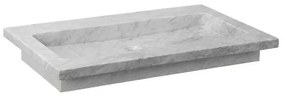 Forzalaqua Nova wastafel 60.5x51.5x9.5cm Rechthoek 1 kraangat Natuursteen Carrara gepolijst 8010825