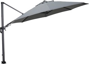 Garden Impressions Hawaii zweefparasol Ø350 cm - frame carbon black - licht grijs doek