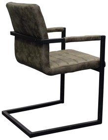 Eetkamerstoel - Apollo II - stof Cowboy retro lederlook olijf groen