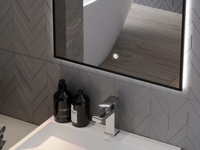 Mexen Erma verlichte badkamerspiegel 50 x 70 cm, LED 6000K, antivlam, zwarte lijst - 9814-050-070-611-70