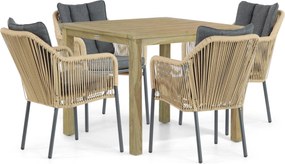 Tuinset 4 personen 90 cm Aluminium/Rope Taupe De Laan Projects