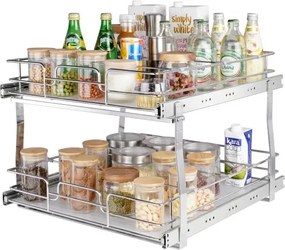 VEVOR Uitschuifbaar Kruidenrek (508x539x383 mm) Keukenkastje met Schuiflade Kruidenrek Keukenkastje Organizer Onderkastplank 538x569x483 mm (Installatieafmetingen)
