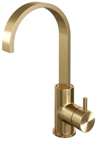 Brauer Gold - Edition Wastafelmengkraan opbouw - hoog - draaibaar - platte uitloop - model b - PVD - geborsteld goud 5-GG-003-S2