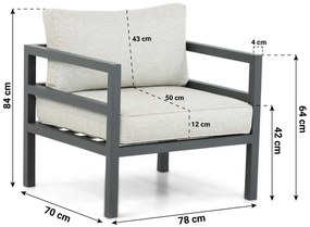 Tuinstoel Aluminium Grijs-antraciet Lifestyle Garden Furniture Rodenzo