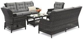 Malaga Coffee 8 antraciet Garden Point luxe technorattan meubelset