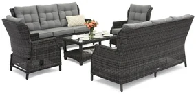 Malaga Coffee 8 antraciet Garden Point luxe technorattan meubelset