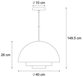 Scandinavische hanglamp creme met witte binnenkant - LoesScandinavisch E27 Scandinavisch rond Binnenverlichting Lamp