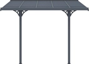 Polycarbonaat terrasoverkapping Nevada 2,55 x 6,28 m CoverTech antraciet