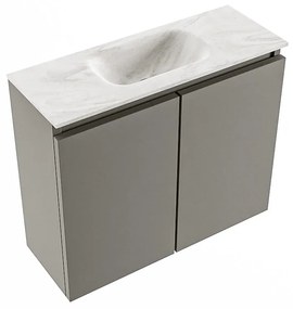 Mondiaz Ture DLux toiletmeubel 60cm smoke met wastafel ostra midden met kraangat