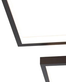 Plafondlamp zwart incl. LED 3 staps dimbaar 4-lichts - Lejo Design vierkant Binnenverlichting Lamp
