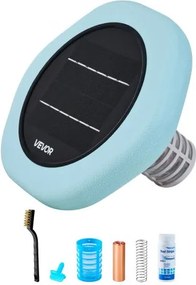 VEVOR Solar Zwembadionisator tot 170343 L, Drijvende Automatische Waterzuiveraar en Filter, Chloorvrij Water, Zeshoekige Koperen Zwembadionisator met Koperen Anodes, Veer, Borstel & Filter