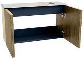 Mondiaz Joya DLux 70cm toiletmeubel dusk met wastafel faye rechts 1 kraangat frappe