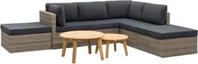 Le Sud loungeset Malaga Sevilla - grijs - 4-delig - Leen Bakker