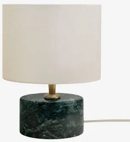 Orlena Tafellamp Van Natuursteen Groen Marmer Udaipur & Gebroken Wit Ø20 Cm - ↑15 Cm Arlina - Sklum