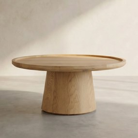 Eiken Salontafel Rond 80 Cm - 80 X 80cm.