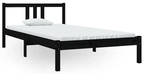 vidaXL Bedframe massief hout zwart 100x200 cm