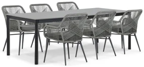 Tuinset 6 personen 220 cm Aluminium/wicker Grijs Lifestyle Garden Furniture Advance/Como