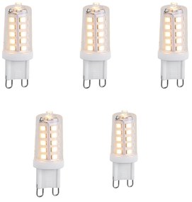 Set van 5 G9 dimbare LED lampen 3W 250 lm 3000K