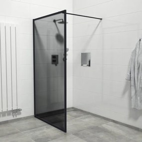 Marenza Bellini Inloopdouche - 90x200cm - veiligheidsglas - rookglas - frame rondom - anti kalk - mat zwart Mirrors-90B/NFF/S