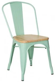 Stapelbare LIX stoel van hout Groen – mint & Natuurlijk hout - Sklum