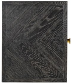 Richmond Interiors Blackbone Gold Nachtkastje Zwart Visgraat Met Goud - 50x40x71cm.