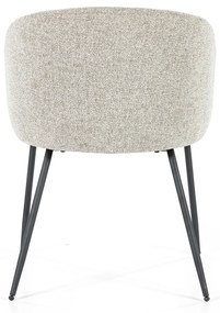 Eleonora Astrid Lichtgrijze Boucle Eetkamerstoel Modern
