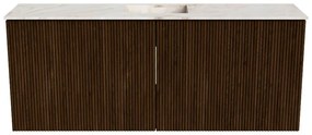 Mondiaz Joya DLux 100cm toiletmeubel walnut met wastafel faye midden 1 kraangat frappe