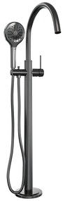 Brauer Stripe vrijstaande badmengkraan met 3 standen handdouche gunmetal geborsteld PVD