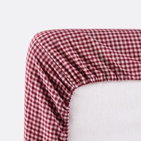 Hoeslaken voor kinderen, katoenen flanel, rand van 25 cm, geruit, VICHY FLANELLE