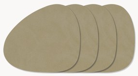 Asymmetrische leren placemats Curve, 4 stuks