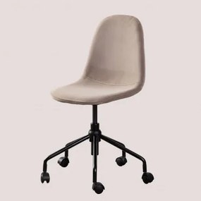 Glamm Bureaustoel In Fluweel Gris Too - Sklum