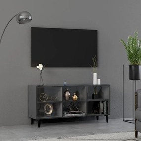 vidaXL Tv-meubel met metalen poten 103,5x30x50 cm hoogglans grijs