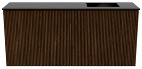 Mondiaz Joya 90cm toiletmeubel walnut met wastafel faye rechts zonder kraangat urban