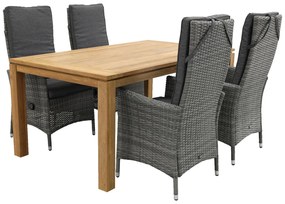 Timber organic grey/Rome brown 170 cm. tuinset - 5-delig