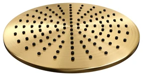 Brauer Gold Carving complete inbouw regendouche set 22 met 30cm douchekop, gebogen muurarm, 3 standen handdouche en glijstang geborsteld messing PVD