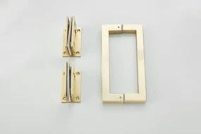 Saniclear Brass profielloze douchecabine 80x70cm met 70cm deur geborsteld messing