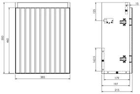 Fontana Bano toiletmeubel ribbelfront walnoot 40x22cm met mat zwarte waskom