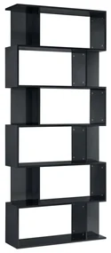 vidaXL Boekenkast/kamerscherm 80x24x192 cm hoogglans zwart
