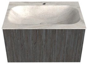 Mondiaz Kurve-dlux 70cm badmeubel shadow met 1 lade en wastafel big small midden 1 kraangat ostra