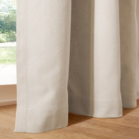 Effen oogjesgordijn van geweven katoenen Panama