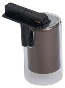 Moderne spot donker brons met helder glas voor railsysteem 1-fase - Iconic Lloyd