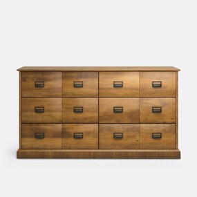 Ladekast, massief dennenhout, 6 lades, Lindley