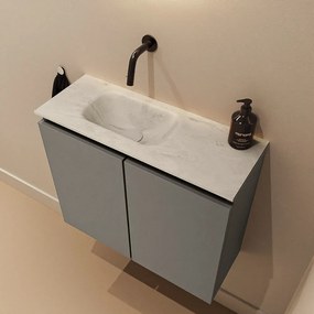 Mondiaz Ture DLux toiletmeubel 60cm smoke met wastafel opalo links zonder kraangat