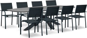 Tuinset 8 personen 300 cm Aluminium Grijs Presto Brentino/Voyage