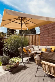 Madison stokparasol Delos luxe Ecru 200x300 cm.
