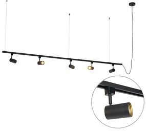 Modern hangend railsysteem met 5 Spot / Opbouwspot / Plafondspots zwart 1-fase - Iconic Jeana Modern GU10 Binnenverlichting Lamp
